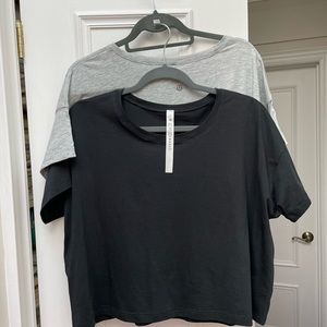 Lululemon -2 Cates T-shirts , black and grey , size 10